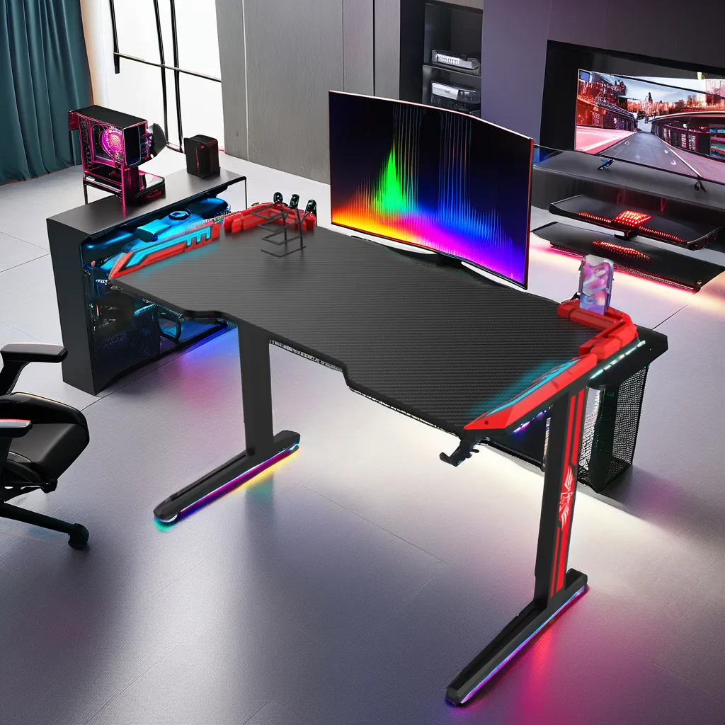 Gaming Computer Desk LED Light