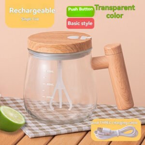 Modern Glass Electric Blender Mixer Mug-portable Automatic Mixing Cup Maple-colored
