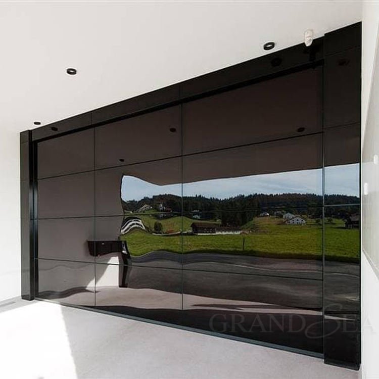 Black Reflective Mirror Garage Door